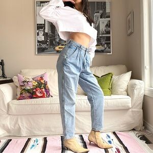 Vintage Bill Blass pleat front tapered jeans